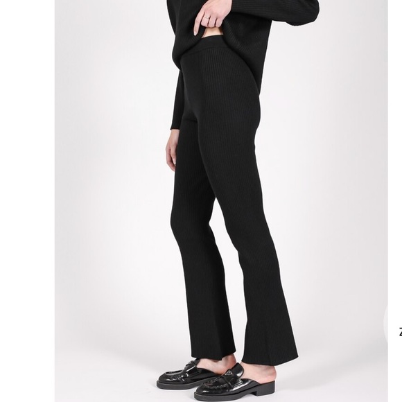 Brunette the Label Ribbed Flare Pants S/M Preowned - Picture 1 of 5